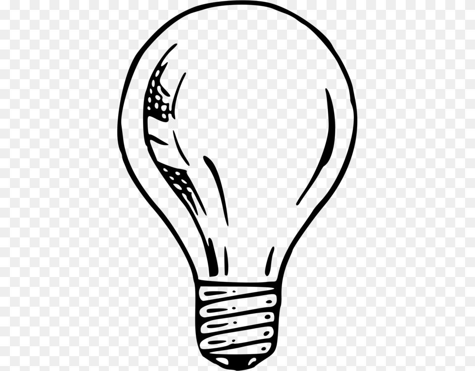 Incandescent Light Bulb Drawing Lamp Line Art, Gray Free Png