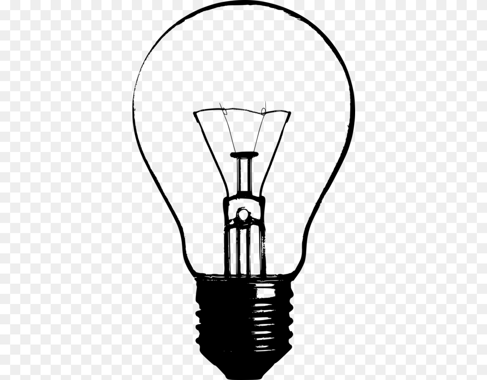 Incandescent Light Bulb Lamp Drawing Silhouette, Gray Free Png