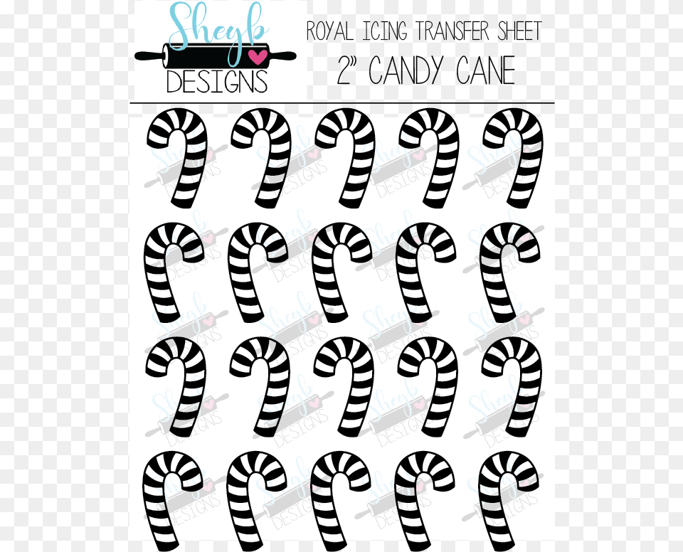 Inch Candy Cane Transfer Sheet Monochrome, Animal, Reptile, Snake, Text Free Transparent Png