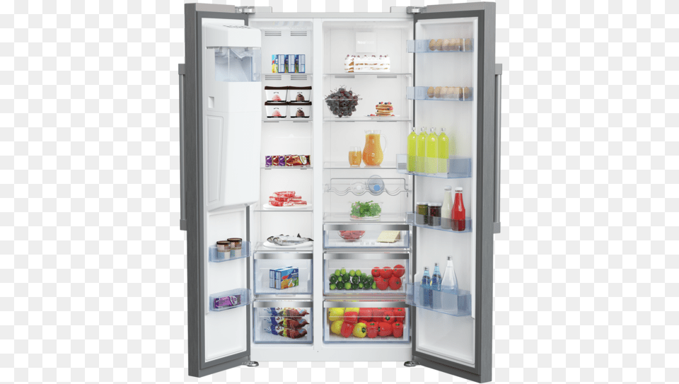 Inch Counter Depth Side By Side Refrigerator Beko Asgn542s Fridge Freezer A Energy Rating, Appliance, Device, Electrical Device Free Transparent Png