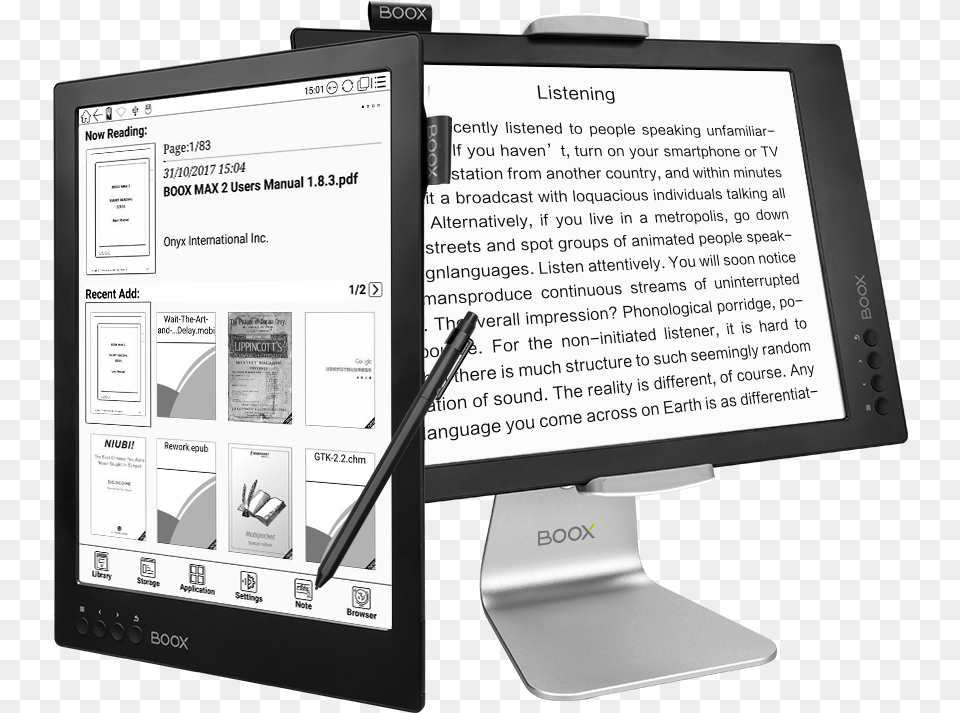 Inch Flexible Carta Screen Onyx Boox Max 2 E Reader Onyx Boox, Computer, Electronics, Computer Hardware, Hardware Png