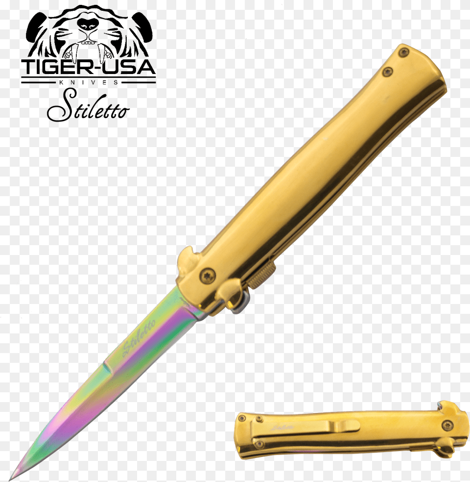 Inch Gold Rainbow, Blade, Dagger, Knife, Weapon Png