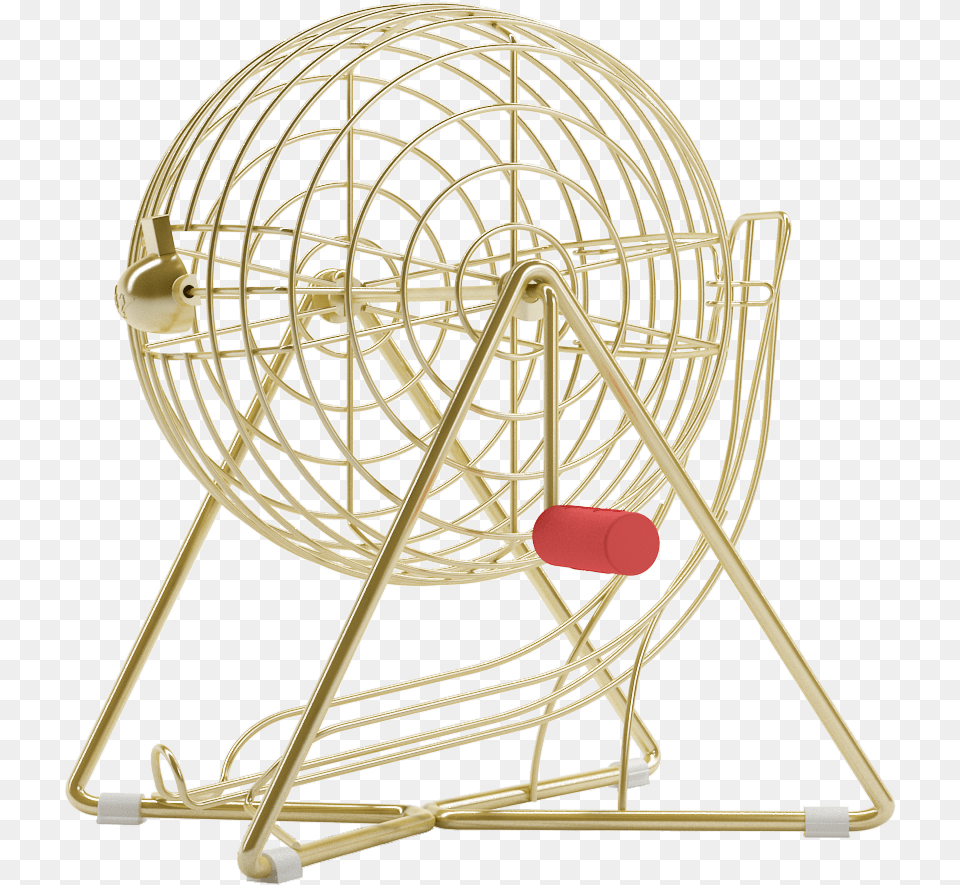 Inch Professional Use Bingo Cage Luxury Gold Mr Chips Bingo Ball In Cage, Furniture, Bed, Cradle Png