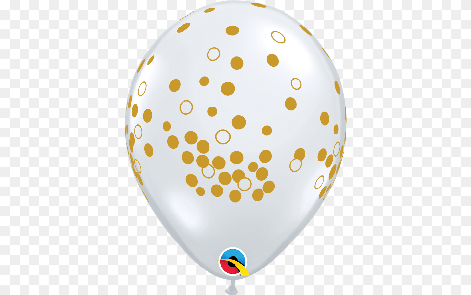 Inch Qualatex Diamond Clear With Gold Confetti Dots Gold Dots On Diamond Clear 11 Inch Qualatex Balloons, Balloon, Clothing, Hardhat, Helmet Png