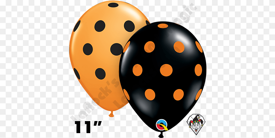 Inch Round Assortment Big Polka Dots Orange U0026 Black Balloon Qualatex 50ct Pink And Black Balloons, Pattern Png