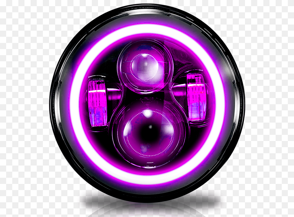 Inch Round Led Headlights Halo Wireless Smartphone Color, Light, Lighting, Purple, Sphere Free Png