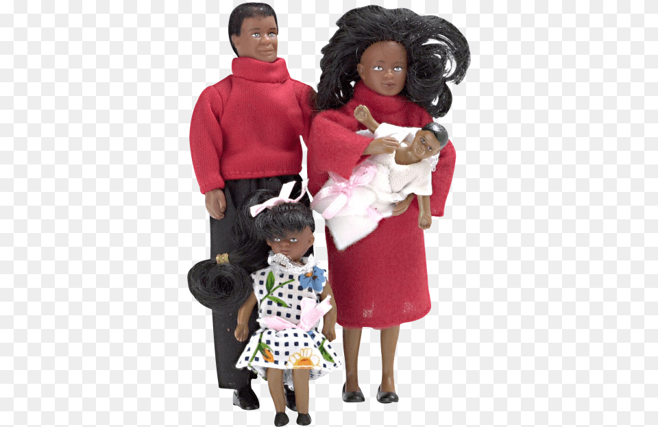 Inch Scale African American Modern Dollhouse Family African American Family And Pet, Toy, Doll, Person, Girl Free Png