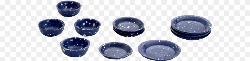 Inch Scale Blue Spatter Dollhouse Dish Set Circle, Art, Bowl, Porcelain, Pottery Png Image