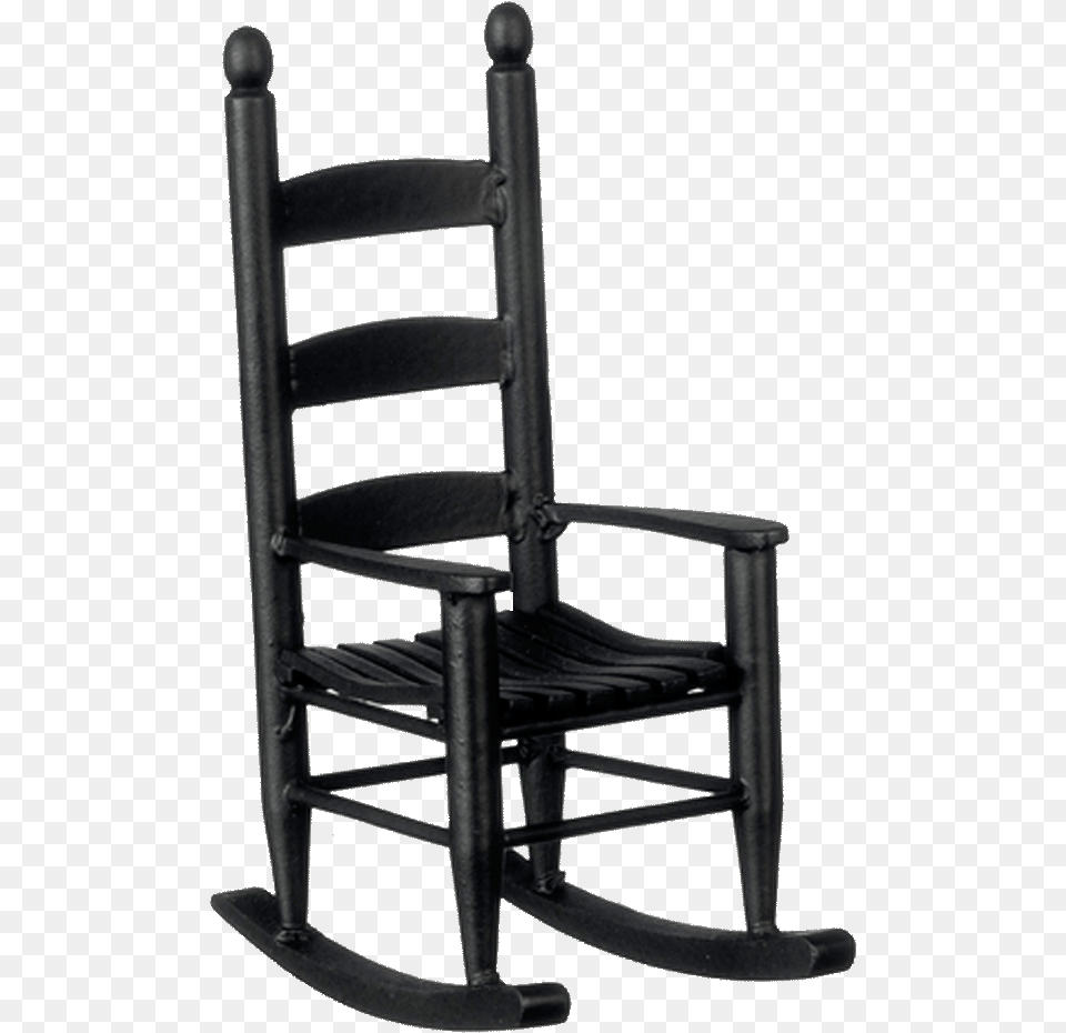 Inch Scale Dollhouse Miniature Black Rocking Chair Miniature Rocking Chair, Furniture, Rocking Chair Free Png