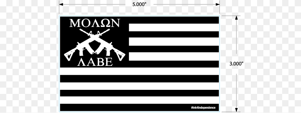 Inch X 5 Inch Molon Labe American Flag Sticker Plot, Road, Tarmac, Zebra Crossing Png