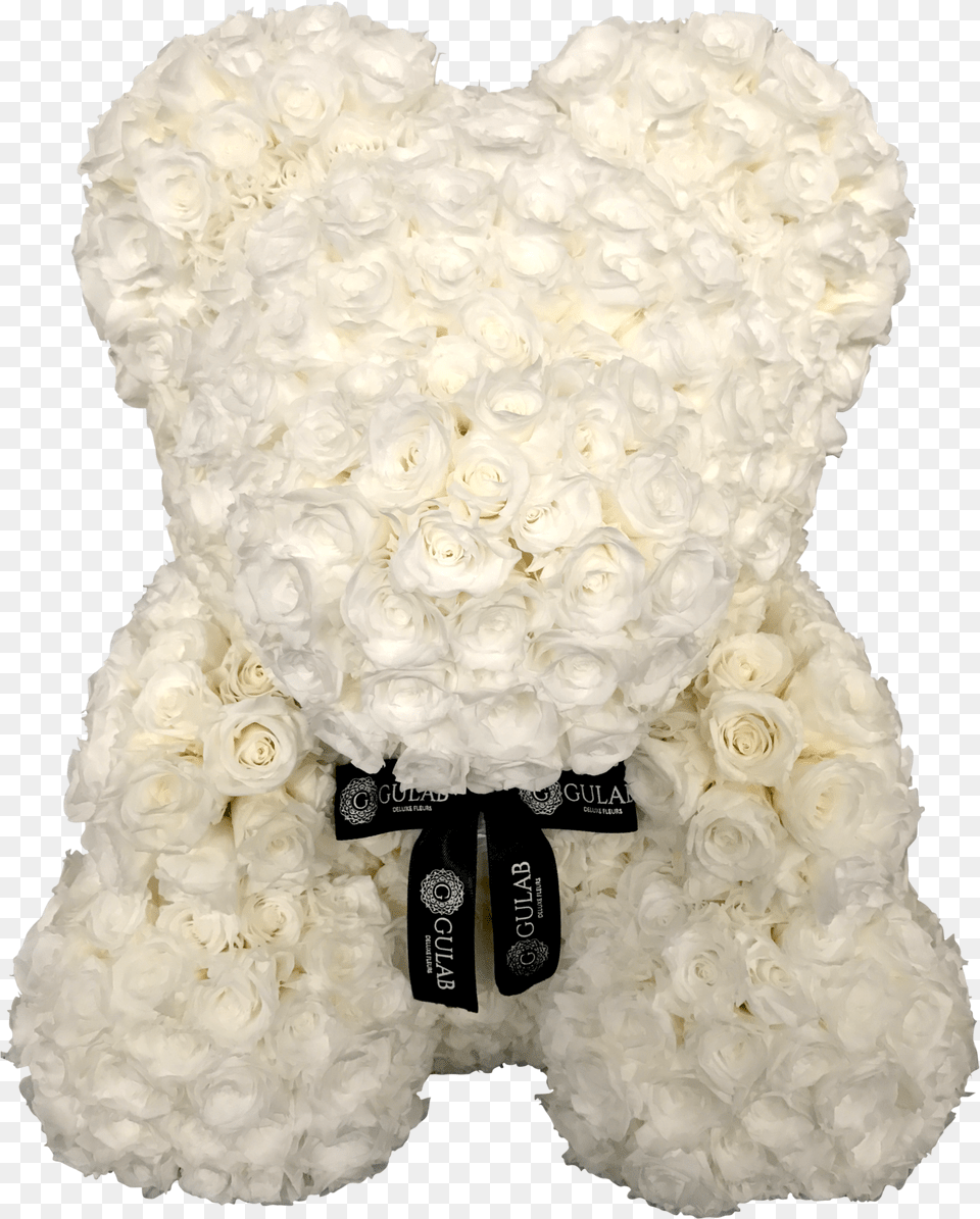 Inches Tall Preserved Luxe White Rose Bear Rose Teddy Bear, Birthday Cake, Cake, Cream, Dessert Free Png