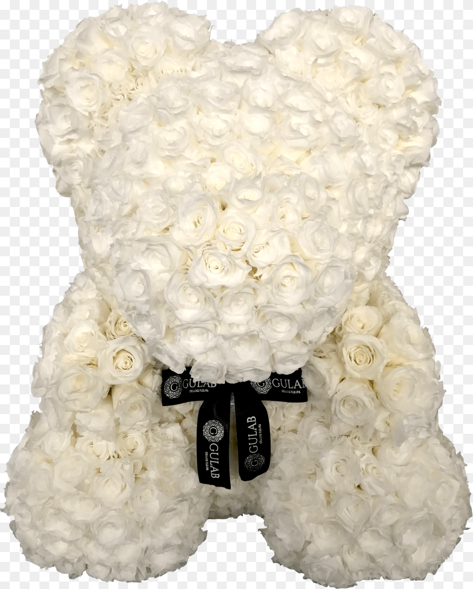 Inches Tall Preserved Luxe White Rose Bear White Rose Bear, Birthday Cake, Cake, Cream, Dessert Png