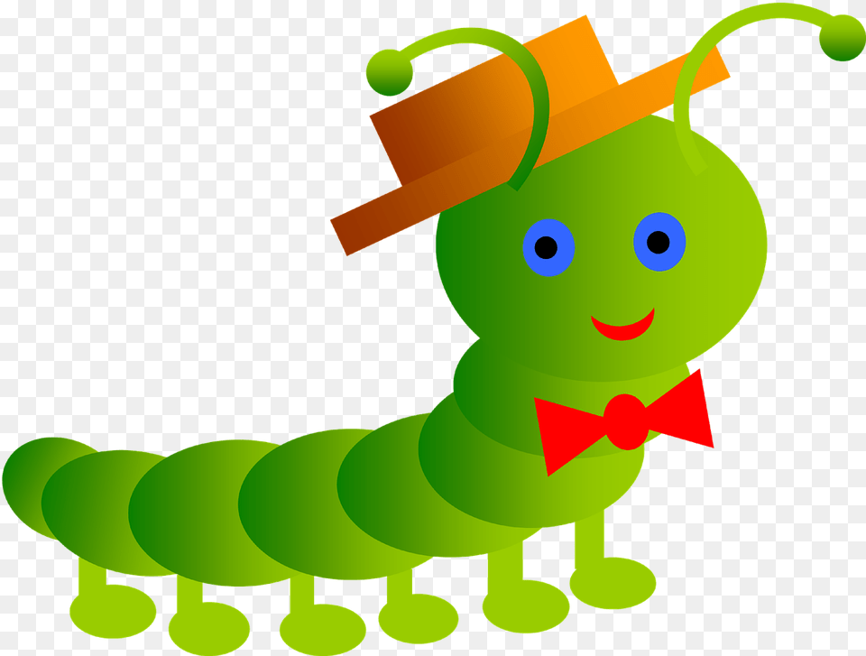 Inchworm Cartoon, Green, Animal, Face, Head Png Image