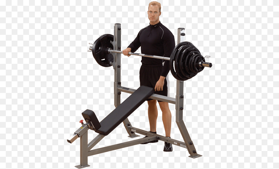 Incline Olympic Bench Body Solid Incline Bench Press, Adult, Person, Man, Male Free Png Download
