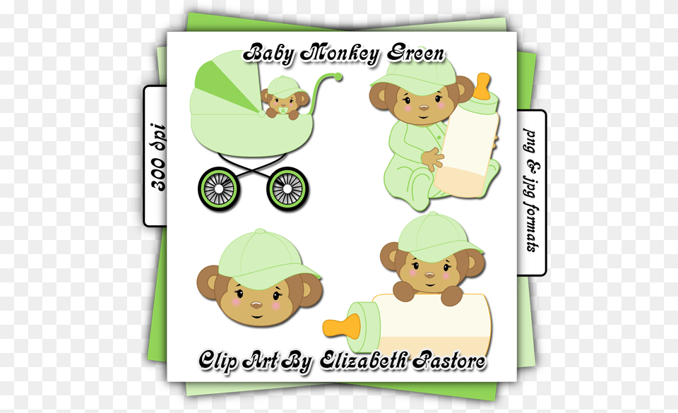 Included In Baby Monkey Clip Art Green Is A Baby Monkey Cartoon, Person, Advertisement, Poster, Face Png