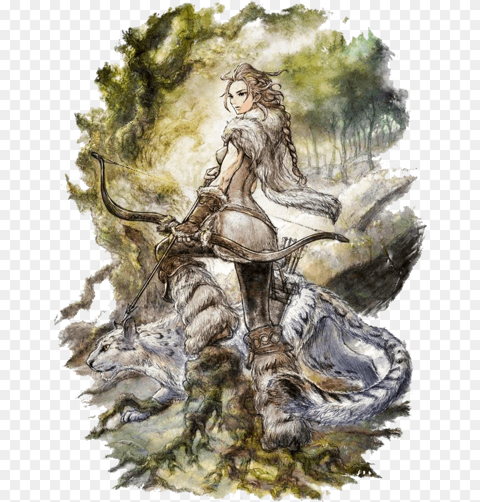 Incluso En Las Batallas Ms Ordinarias Nos Veremos Octopath Traveler H Aanit, Archer, Archery, Bow, Person Free Png