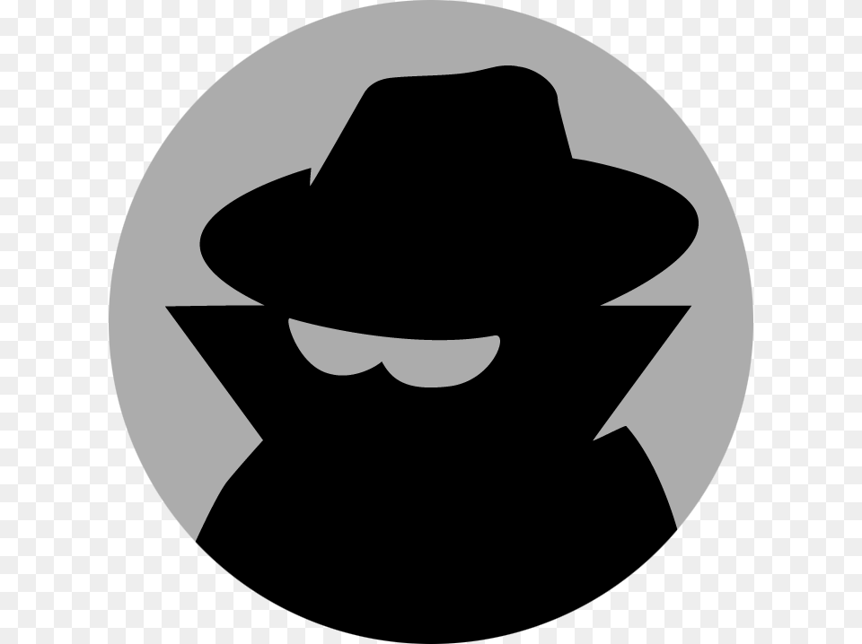 Incognito Icon Fedora Incognito Clipart, Clothing, Hat, Silhouette, Cowboy Hat Png Image