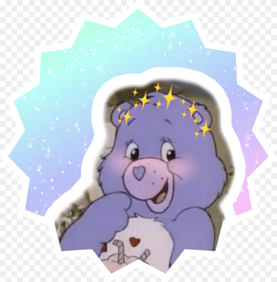 Incon Care Bear Icon Carebear Loveli Cute Criative Purple Care Bear Aesthetic, Baby, Person, Face, Head Png