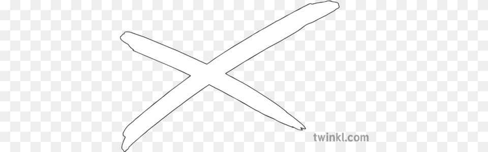 Incorrect Cross Symbol Ks2 Black And White Illustration Twinkl Line Art, Blade, Dagger, Knife, Weapon Png Image
