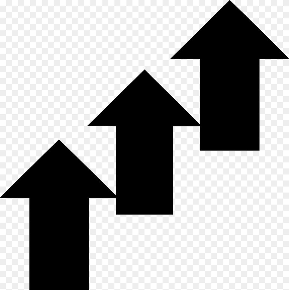 Increase Arrow Increasing Arrow Black And White, Triangle Free Transparent Png