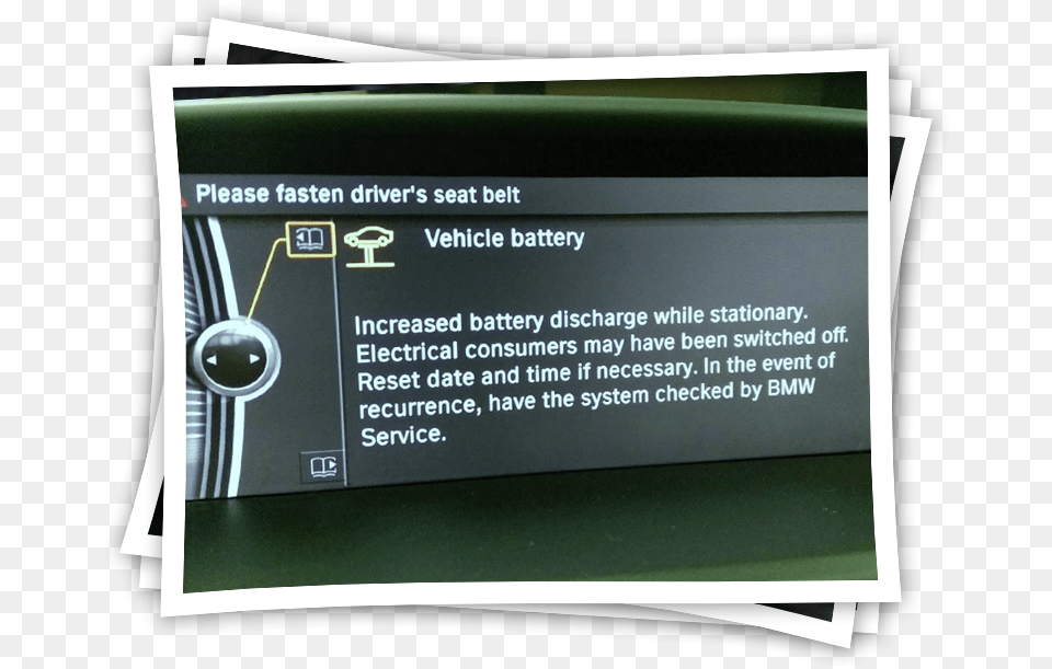 Increased Battery Discharge Warnings Bmw Increased Battery Discharge, Computer Hardware, Electronics, Hardware, Monitor Free Png