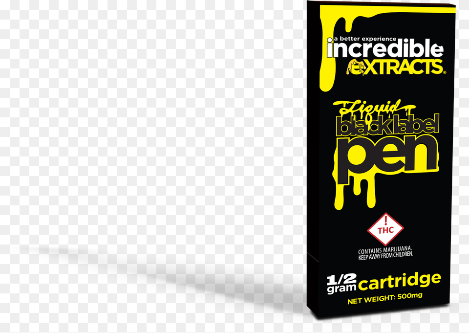 Incredible Extracts Uncut Liquid Black Label Pen Graphic Design, Advertisement, Poster Free Png