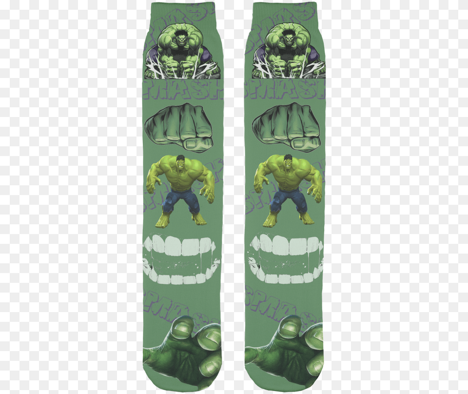 Incredible Hulk Avengers Marvel Sublimation Tube Sock Hulk Smash, Adult, Male, Man, Person Png