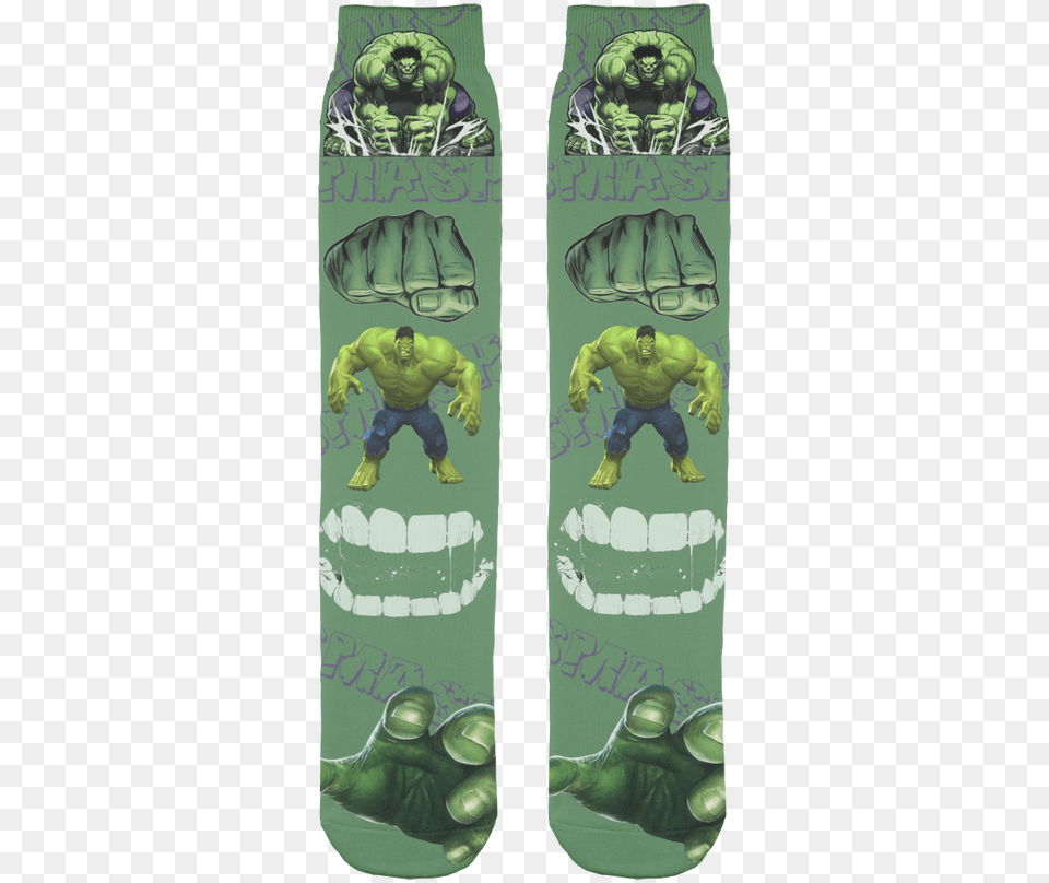 Incredible Hulk Marvel Avengers Superhero Funny Socks Hulk Smash, Adult, Male, Man, Person Free Png