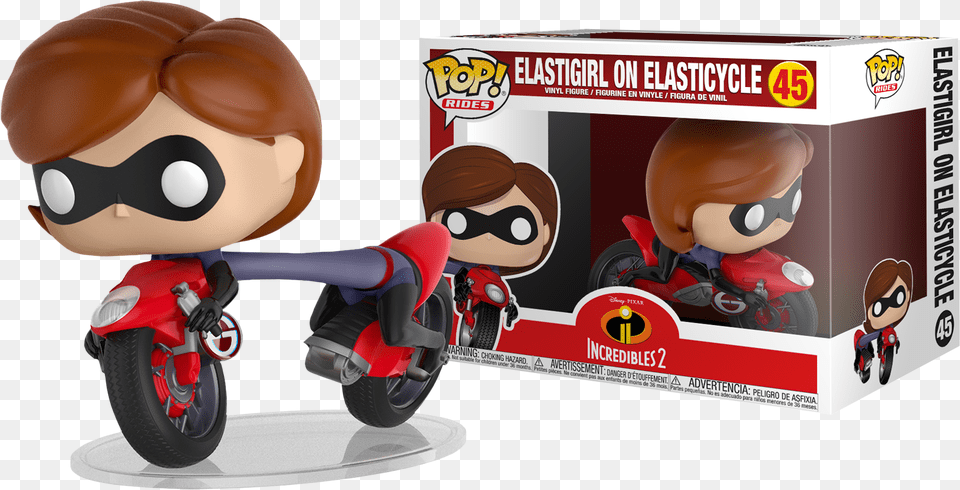 Incredibles 2 Elastigirl On Elasticycle Ride Funko Pop Incredibles, Machine, Wheel, Toy, Face Free Transparent Png