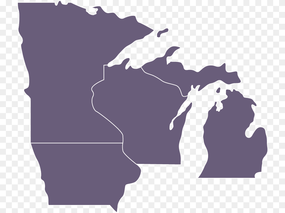 Ind Regions State Of Michigan Vector, Silhouette, Chart, Plot, Map Free Png Download