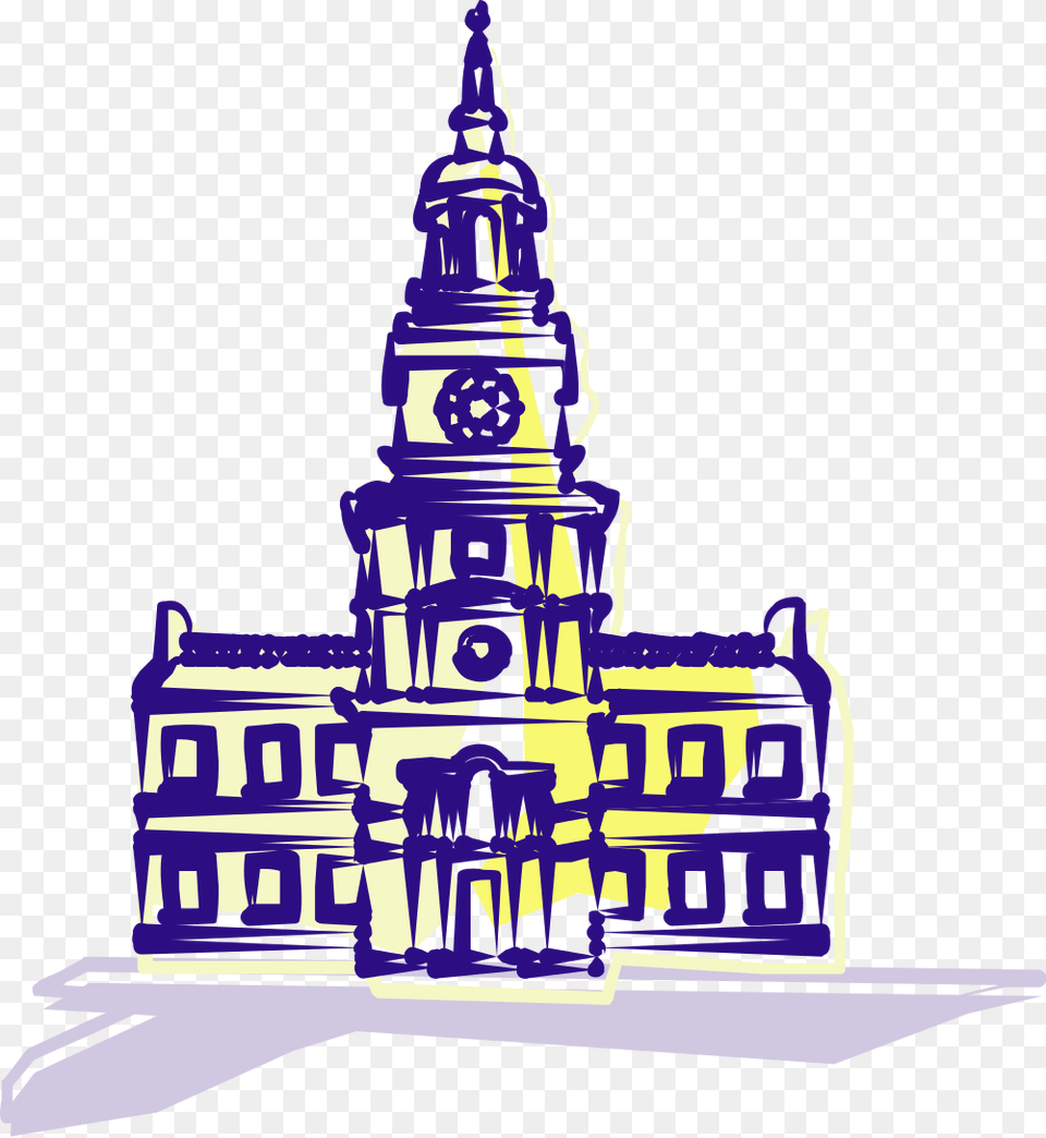 Independence Hall Clip Art, Architecture, Building, Clock Tower, Spire Free Png