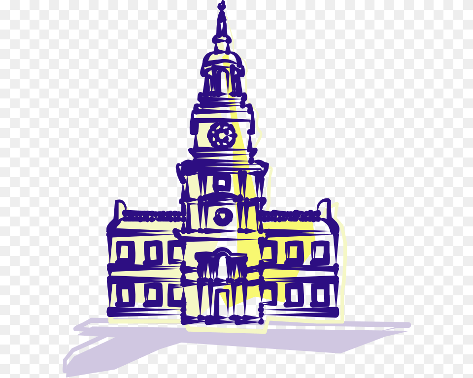 Independence Hall Clip Art, Architecture, Building, Clock Tower, Spire Png