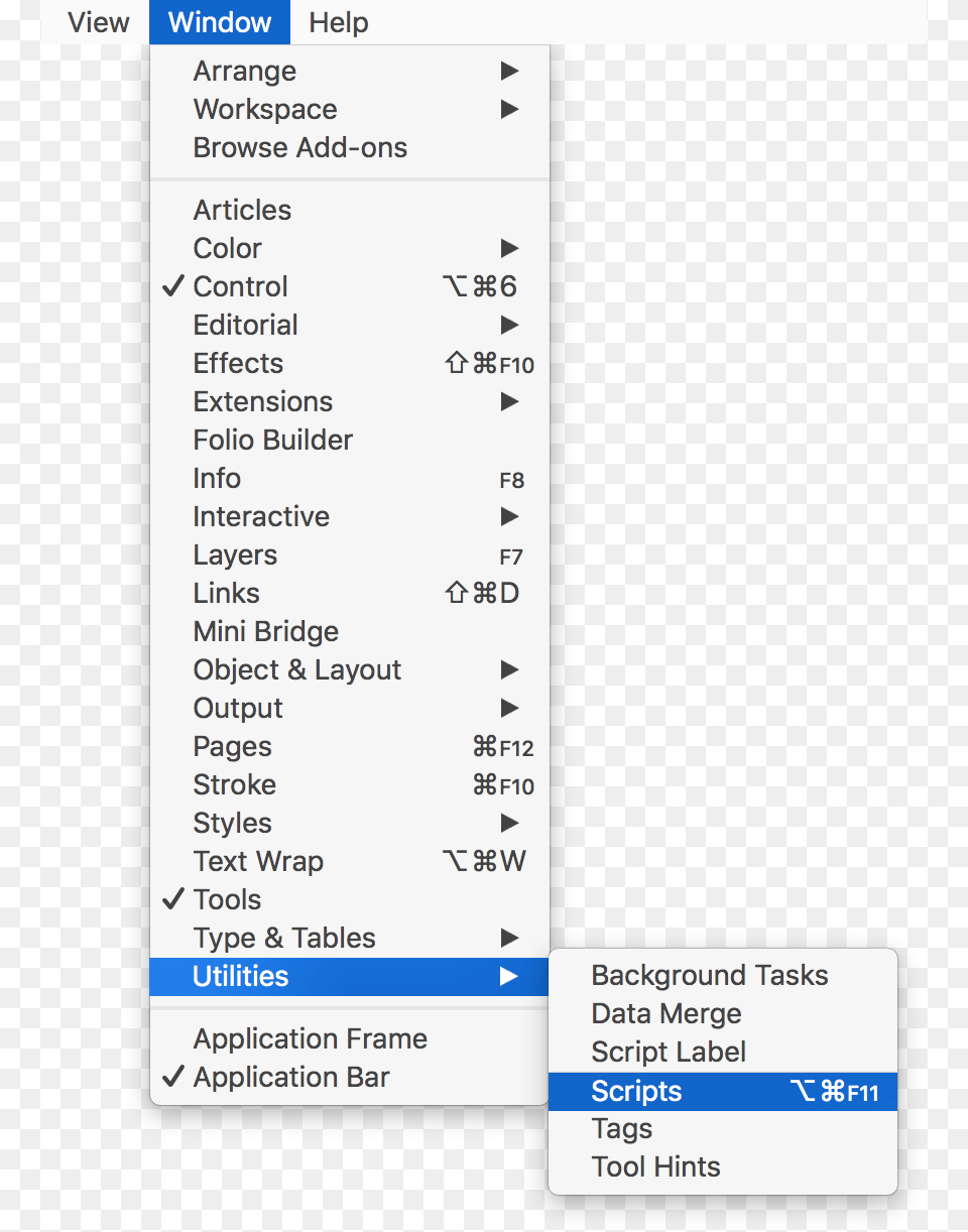 Indesign Scripts Panel, Page, Text Png Image