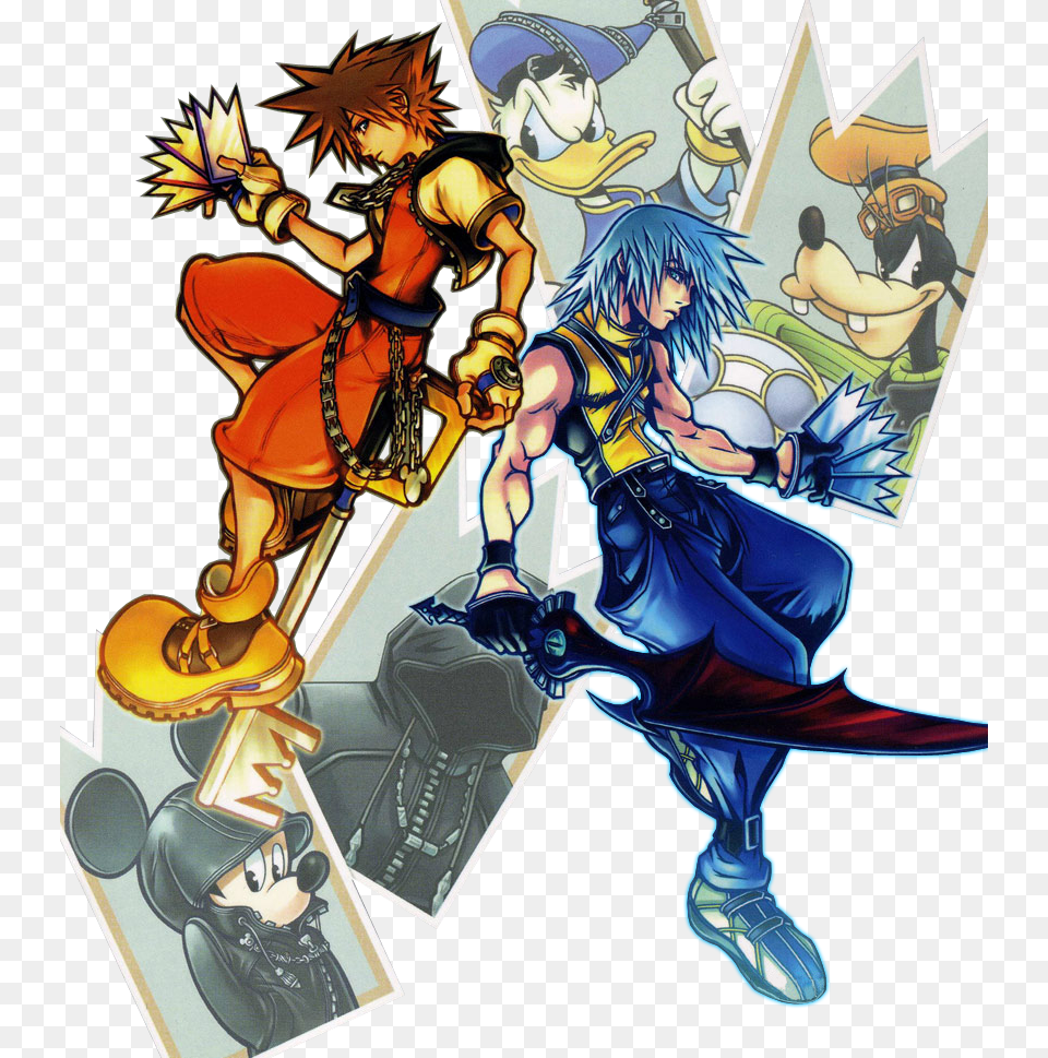 Index Com Artwork Promotional Kingdom Hearts Chain Of Memories Riku And Sora, Book, Comics, Publication, Person Free Png Download
