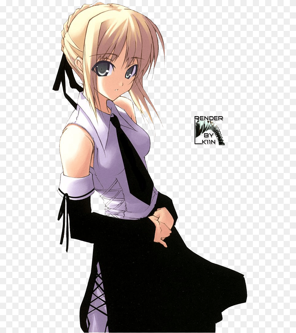 Index Of Imagesrenders Anime Girl With Blonde Hair, Book, Comics, Publication, Manga Free Png Download