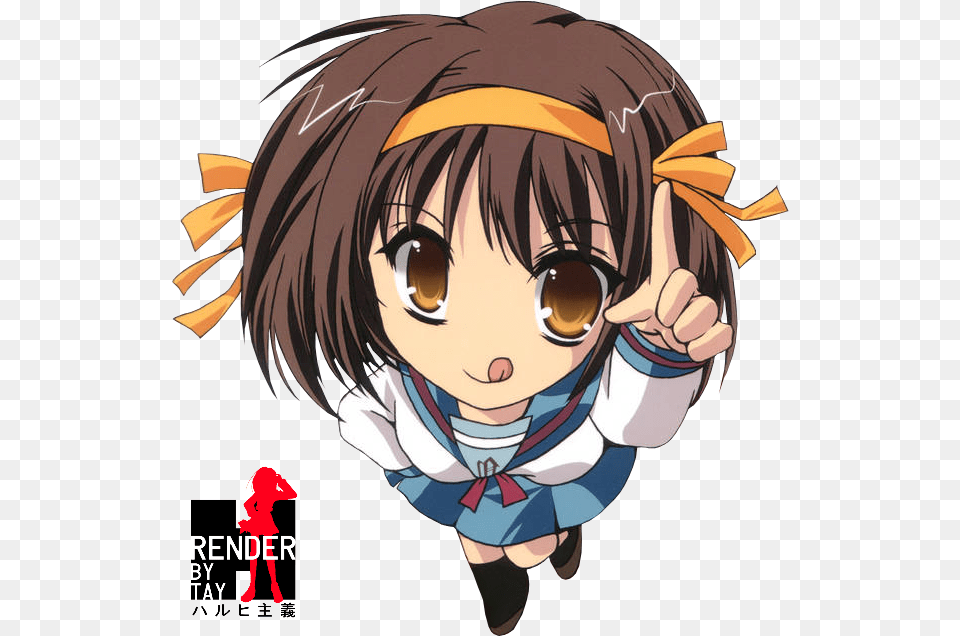 Index Of Imagesrendersharuhi Haruhi Suzumiya Chibi, Baby, Book, Comics, Publication Png Image