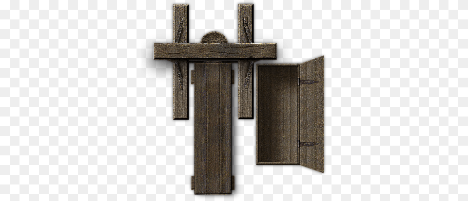 Index Of Mappingobjectsitemspunishmentguillotine Plywood, Cross, Symbol, Wood, Furniture Free Png Download