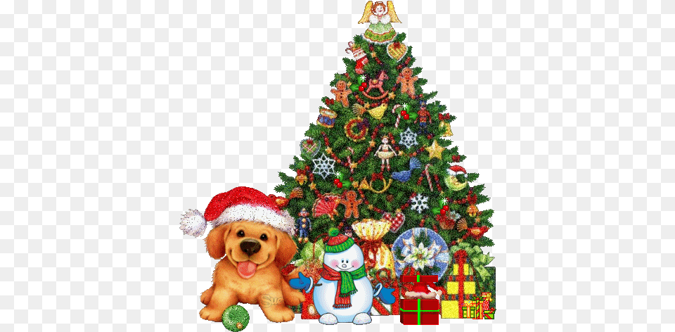 Index Of Wp Christmas Dog Transparent Gif, Christmas Decorations, Festival, Christmas Tree, Teddy Bear Free Png Download