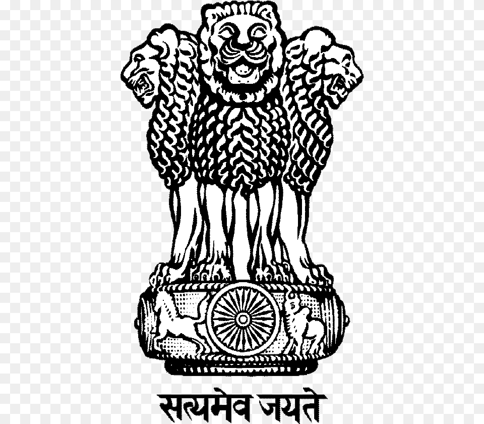 India Clipart Emblem Emblem Of India, Symbol, Wheel, Machine, Animal Png