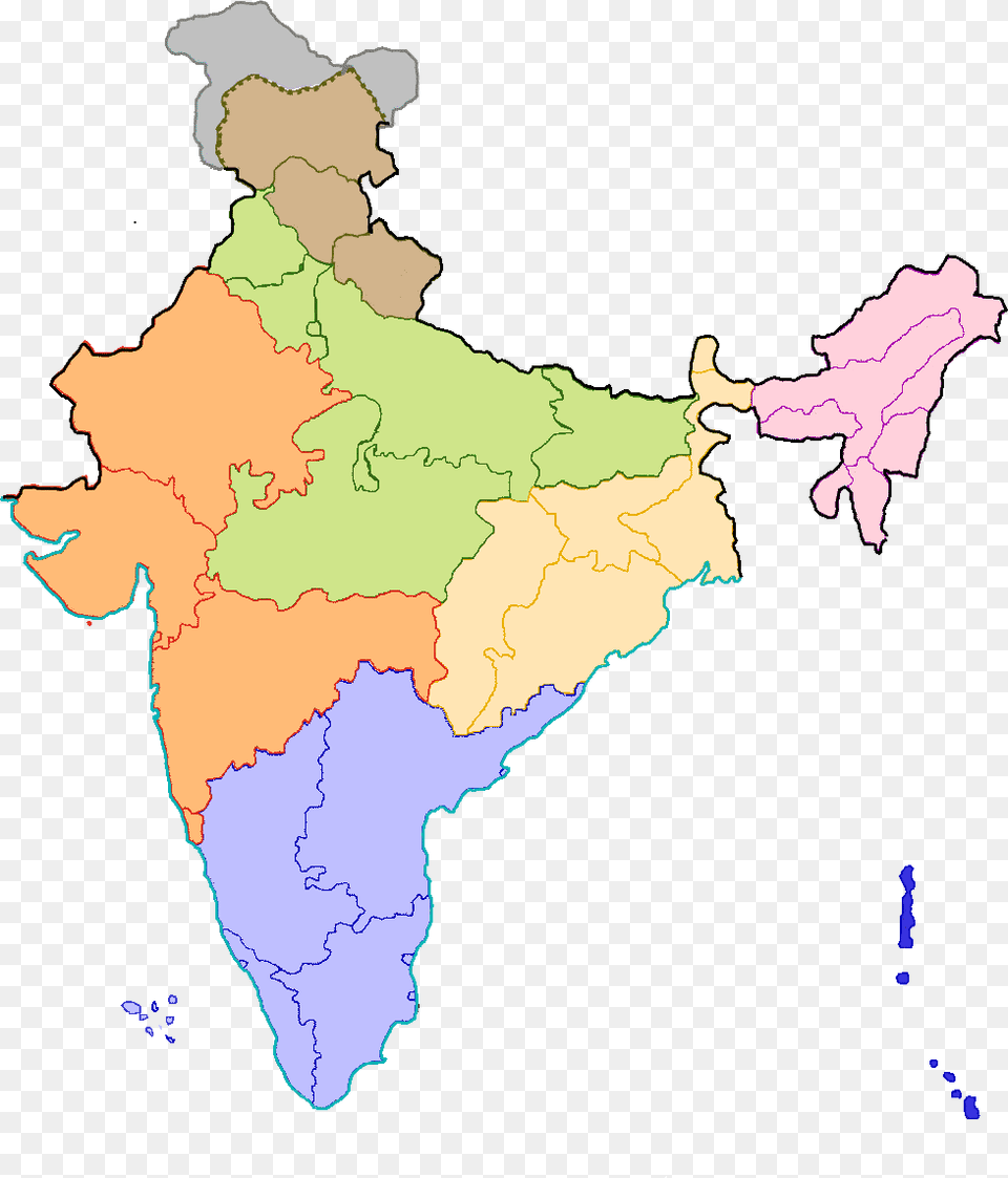 India Colour Map Of India In Colour, Chart, Plot, Atlas, Diagram Free Transparent Png