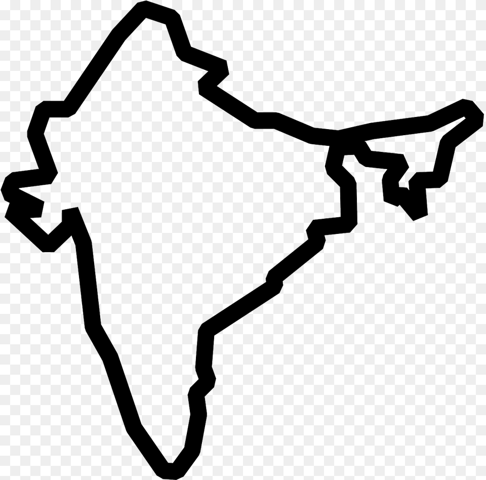 India Country Map, Stencil, Bow, Weapon Free Png