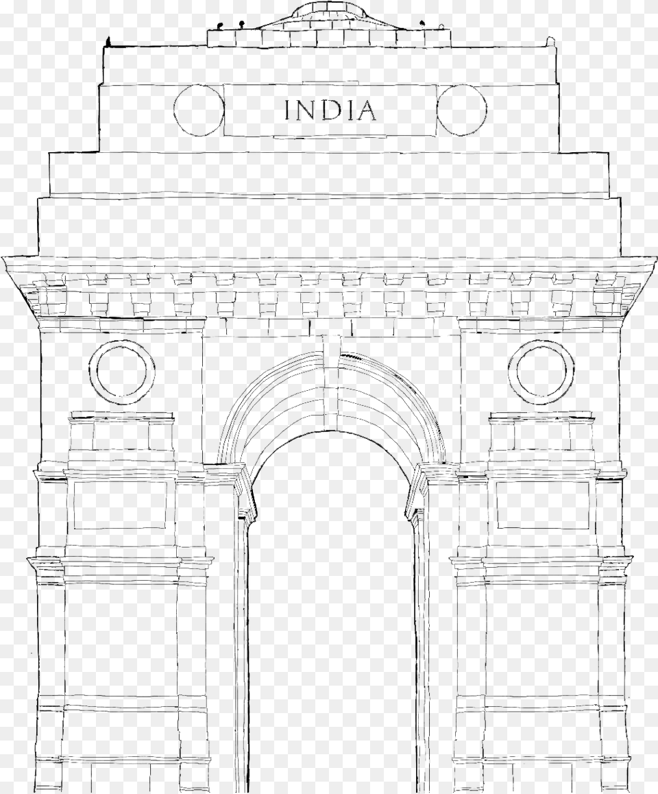 India Drawing India Gate For Free Download Line Art, Gray Png