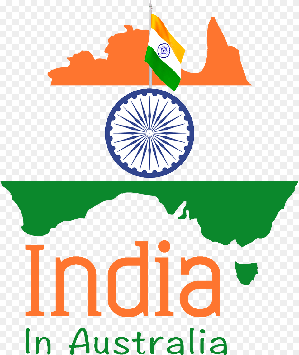 India In Australia Logo Indian Flag Circle, Machine, Wheel Png Image