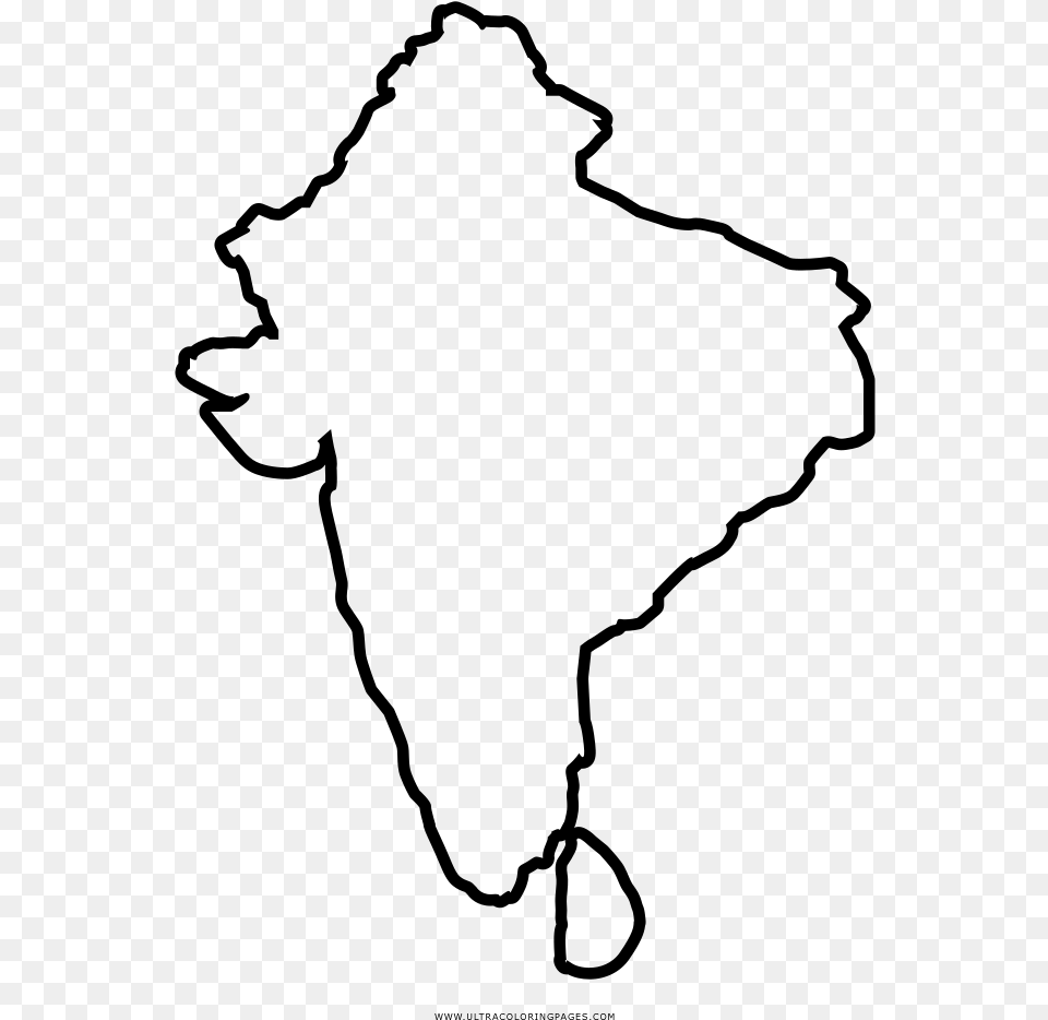 India Map Coloring, Gray Png