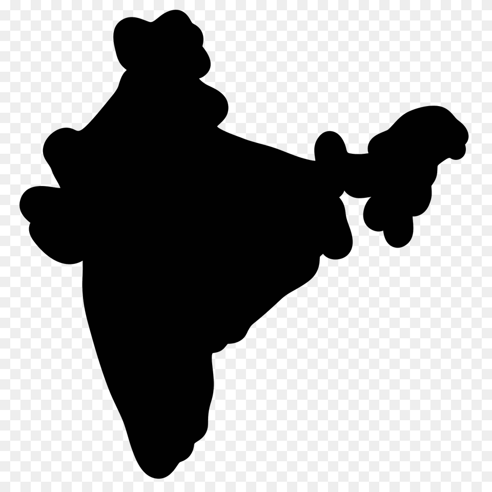 India Map Filled Icon, Gray Png