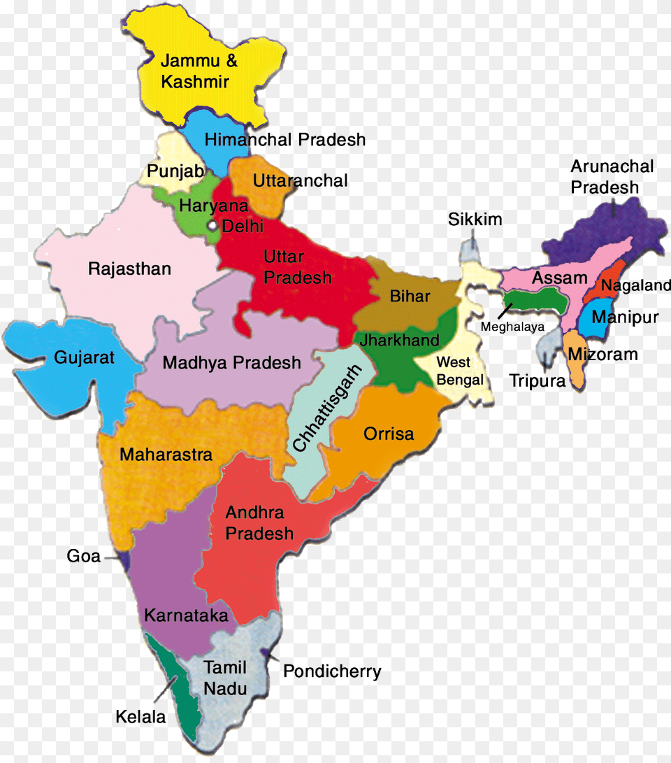 India Political Map 3 India Map With Status, Atlas, Chart, Diagram, Plot Png Image