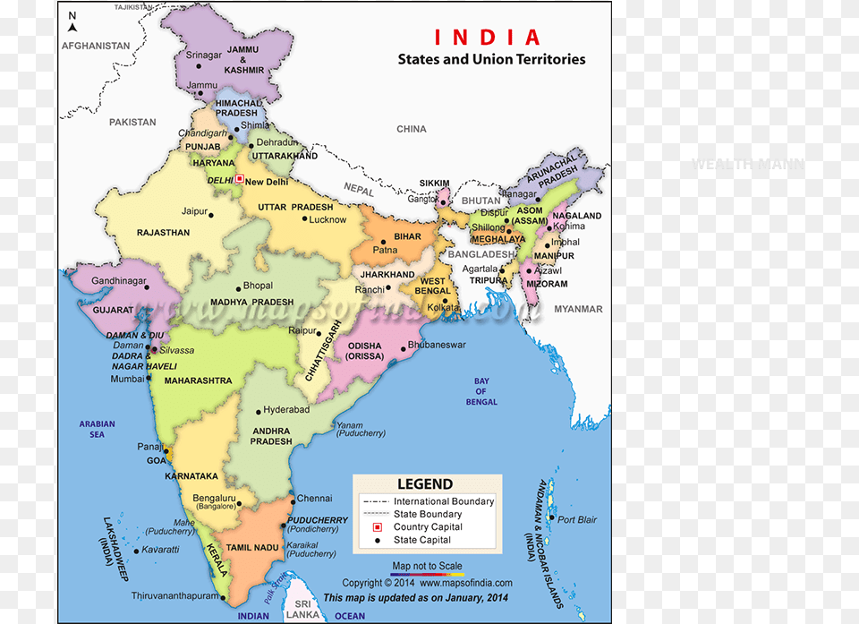 India Political States With Capital, Atlas, Chart, Diagram, Map Free Transparent Png