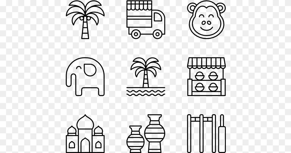 India Resume Icons, Gray Png