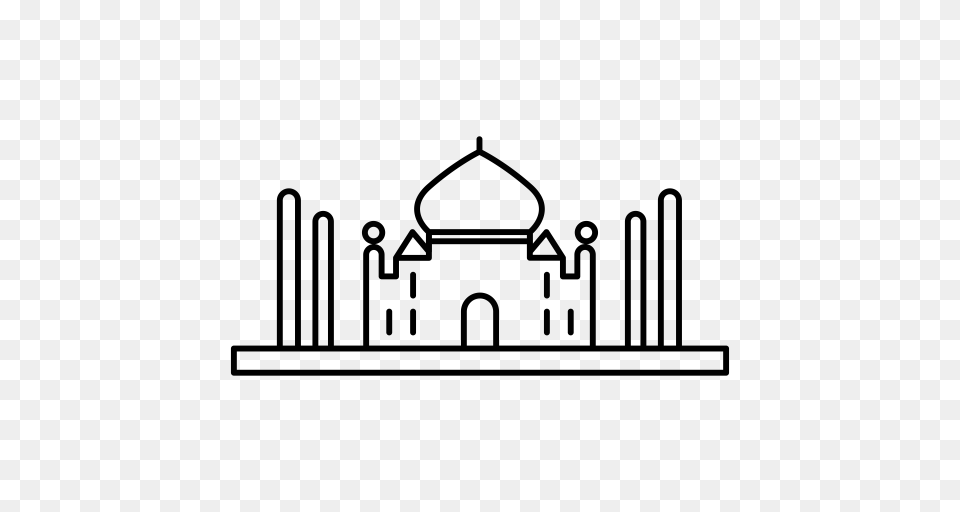 India Taj Mahal Travel Building Icon With And Vector Format, Gray Png Image