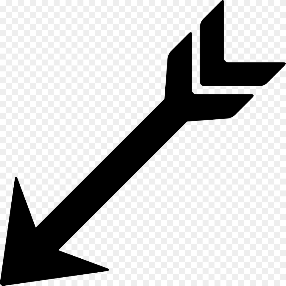 Indian Arrow Pointing Down Left Arrow Pointing Left Down, Cross, Symbol, Weapon Free Transparent Png